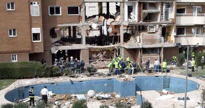 Así quedó la vivienda de Leganés tras la explosión, el 3 de abril de 2004.