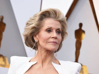 Jane Fonda arrives at the Oscars on Sunday, March 4, 2018, at the Dolby Theatre in Los Angeles.