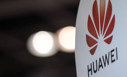 Una cartel de Huawei.
