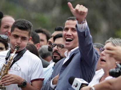 Juan Guaidó, este sábado en una manifestación en Caracas. 
