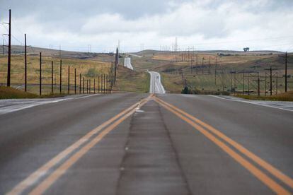 Una carretera cercana a Williston, en Dakota del Norte.
