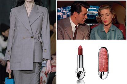 Imitar el estilo atemporal de Lauren Bacall es tan sencillo como hacerse con un traje sastre, como este deconstruido de Eudon Choi, y añadir el toque de color con la barra de labios Rouge G Nº 25 de Guerlain. Los accesorios, mejor con textura, como la carcasa de efecto piel Rouge G Imperial.