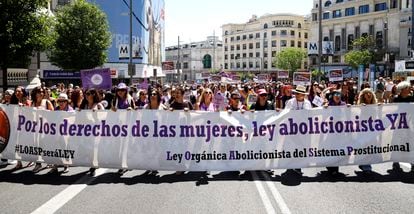 Manifestación contra la prostitución en Madrid el pasado 28 de mayo.