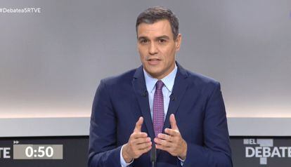 Pedro Sánchez, en un momento del debate.