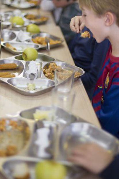 Comedor escolar de una escuela de Barcelona.