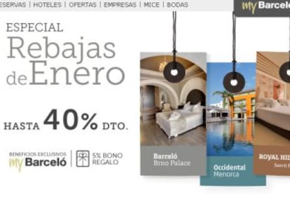 Página web de Barceló Hoteles.