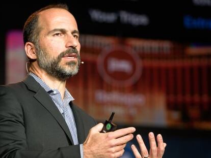 Dara Khosrowshahi, presidente y consejero delegado de Expedia, durante su conferencia de partners.