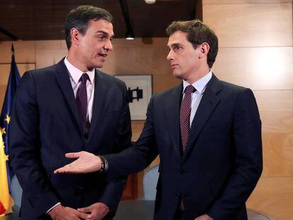 Pedro Sánchez y Albert Rivera, en el encuentro que mantuvieron el pasado 11 de junio.