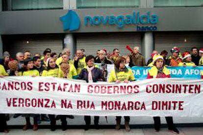 Un momento de la manifestación de afectados por las participaciones preferentes.