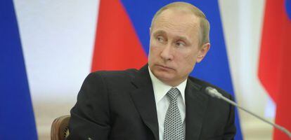 Vladimir Putin, este lunes durante un mitin en la ciudad rusa de Petrozavodsk