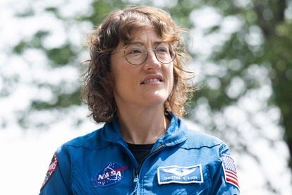 La astronauta de la NASA Christina Koch, durante el acto en el Capitolio de Washington, el jueves.