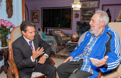 Pe&ntilde;a Nieto, con Fidel Castro.