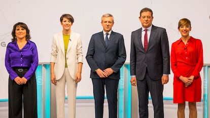 Los candidatos que participaron el 5 de febrero en el debate electoral de la televisión pública gallega. 