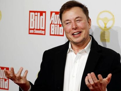 Elon Musk, en el acto donde anunció la construcción de la planta en Alemania. 
