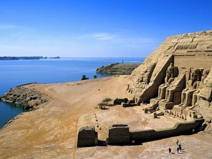 Entrada al templo de Abu Simbel, en la regi&oacute;n de Nubia, al sur de Egipto. 