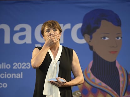 Blanca Portillo, emocionada en la entrega del premio del Festival de Almagro.