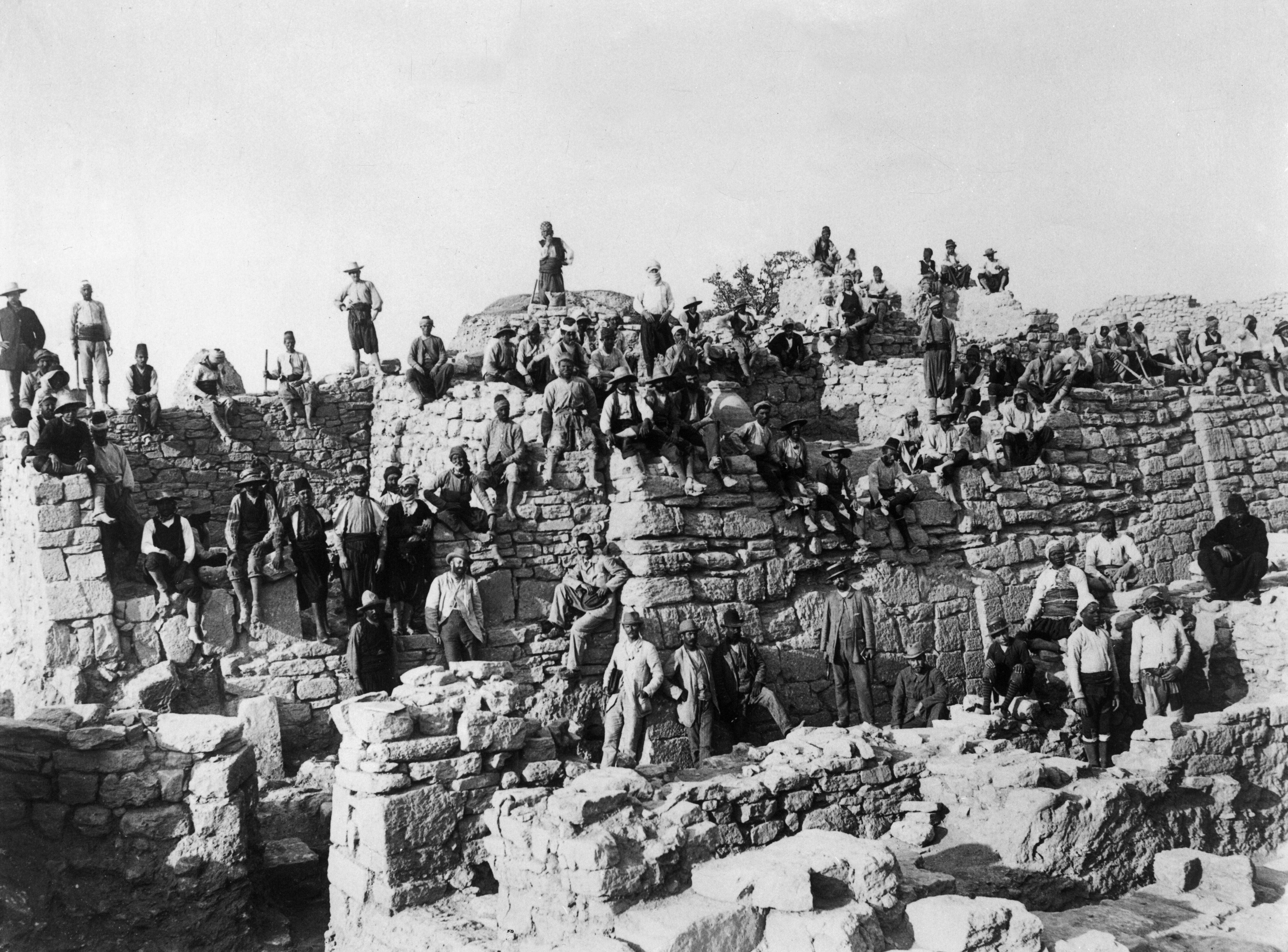 Excavación en 'Troya' en la década de 1890.
