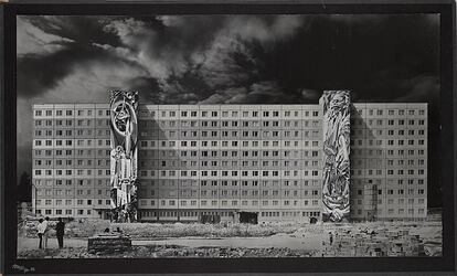 Sketch of the murals for the student residence in the German city of Halle Neustadt (1968-1974)