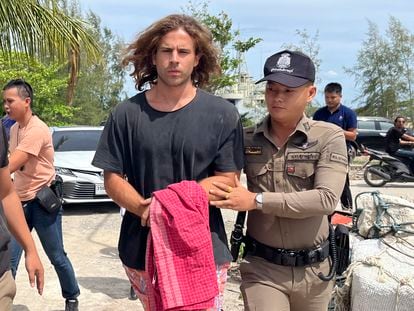 Daniel Sancho, acusado de asesinar a Edwin Arrieta, detenido por la policía tailandesa.