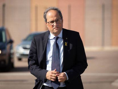 El presidente de la Generalitat, Quim Torra, a la presó de Lledoners, la semana pasada.