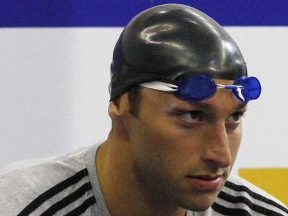 Ian Thorpe, antes de la prueba de los 200m libres.