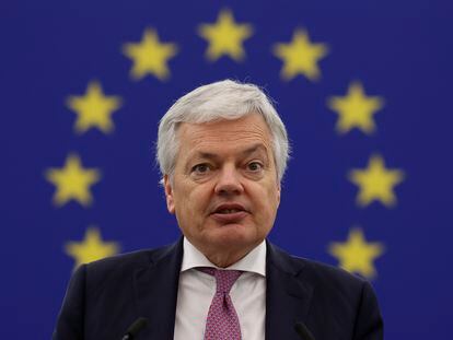 El comisario europeo de Justicia, Didier Reynders, el martes en la sede del Parlamento Europeo en Estrasburgo.