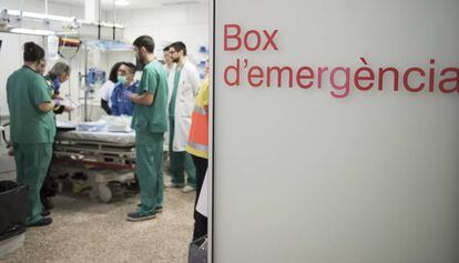 Un box de urgencias del hospital de Bellvitge de Barcelona