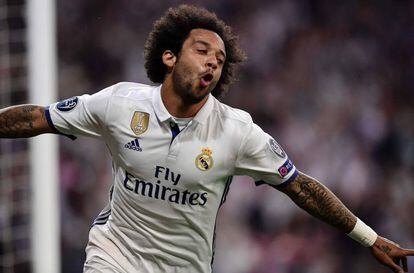 Marcelo celebra el pase a semifinales de la Champions League