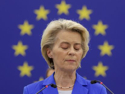 Ursula Von der Leyen, este miércoles en la sede del Parlamento Europeo en Estrasburgo.