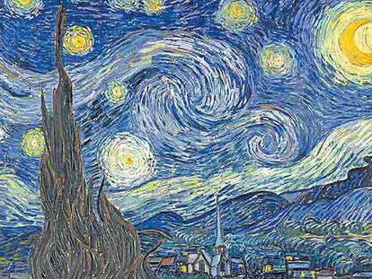 Óleo de Vincent van Gogh <i>La noche estrellada,</i> en el Museo de Arte Moderno de Nueva York.