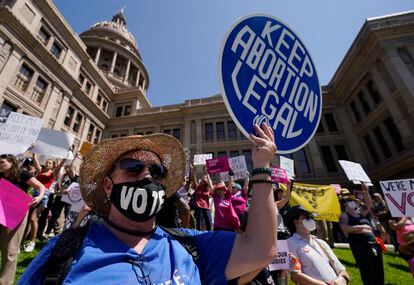Manifestación a favor del aborto en Austin, Texas