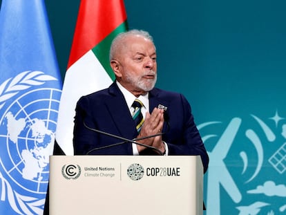 El presidente de Brasil, Luiz Inácio Lula da Silva, el día 1 en la COP28, en Dubái.