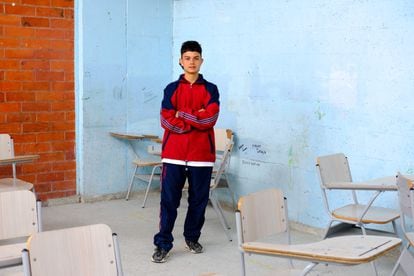 Yorbinson Ramírez, 16 years old, student at the school.