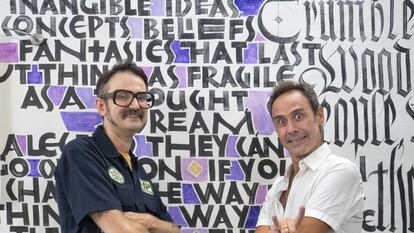 Ivan Castro y Oriol Miró, profesores de caligrafía en BCN Visions.