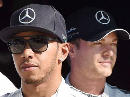 Hamilton y Rosberg, ayer en Monza.