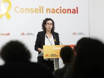 Marta Rovira, en la reuni&oacute;n de la ejecutiva nacional de ERC.