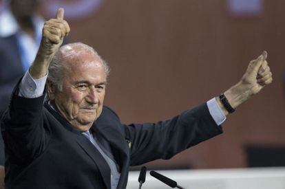 Joseph Blatter, tras celebrarse las elecciones de la FIFA, el pasado viernes.