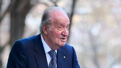 El rey Juan Carlos el pasado 20 de diciembre, durante su última visita a España, con motivo de la celebración del 60 aniversario de su hija, la infanta Elena, en Madrid.