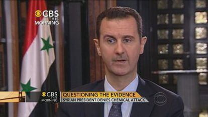 El Asad durante la entrevista concedida a Charlie Rose.