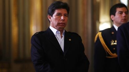 El presidente de Perú, Pedro Castillo, en el Palacio Presidencial, el mes pasado.