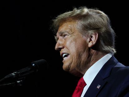 Donald Trump, el 9 de febrero, durante un acto de la Asociación Nacional del Rifle (NRA) en Harrisburg (Pensilvania).