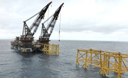 Instalaciones petroleras en el mar del Norte.