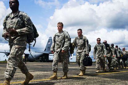 Soldados de EE UU la semana pasada en Liberia.