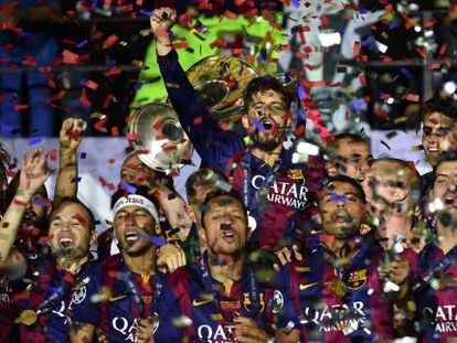 El Barcelona celebra la Champions el pasado junio.