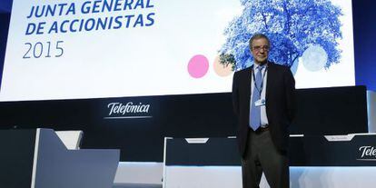 El presidente de Telef&oacute;nica, C&eacute;sar Alierta, en Madrid. 