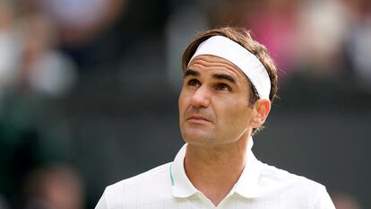Roger Federer, durante un partido en la última edición de Wimbledon.