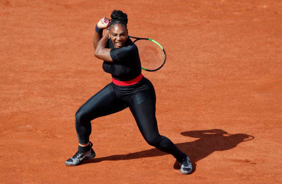 El mono de la polémica con el que jugó Serena Williams uno de los partidos de Roland Garros, en mayo de 2018.