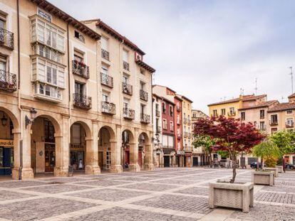 Plaza del Mercado, en el casco antiguo de Logroño (La Rioja).