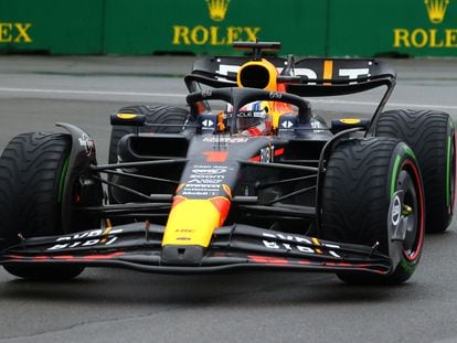 Max Verstappen de Red Bull durante la clasificación  del GP de Canadá en el circuito de Montreal.