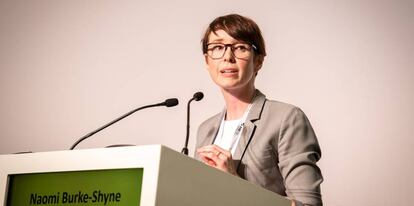 Naomi Burke-Shyne, directora de Harm Reduction International, durante el 26º congreso en Oporto.